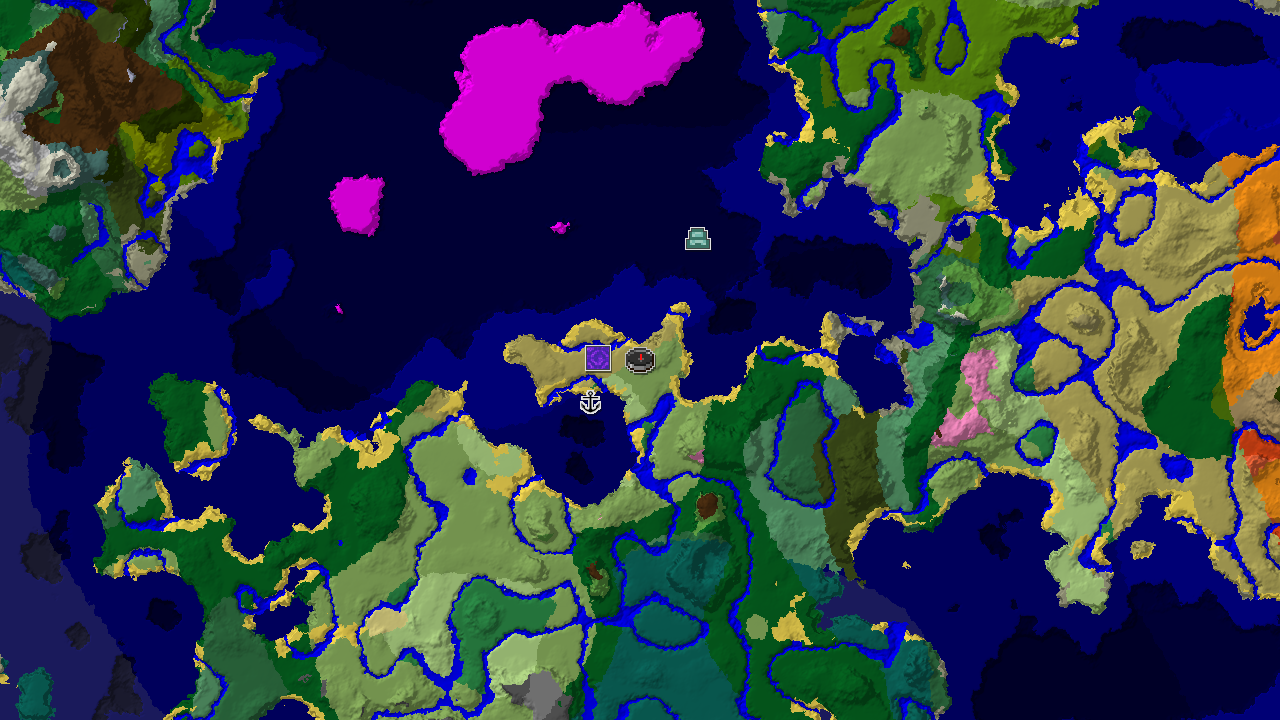Ocean Monument and Mushroom Fields near Spawn
