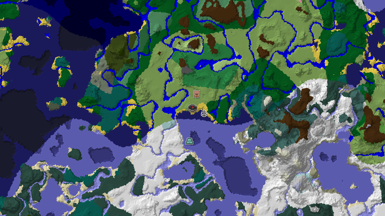 Waterside Village with Icy Oceans Near Spawn