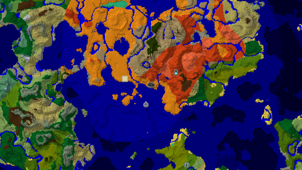 Desert Spawn with Nearby Ancient City and Badlands