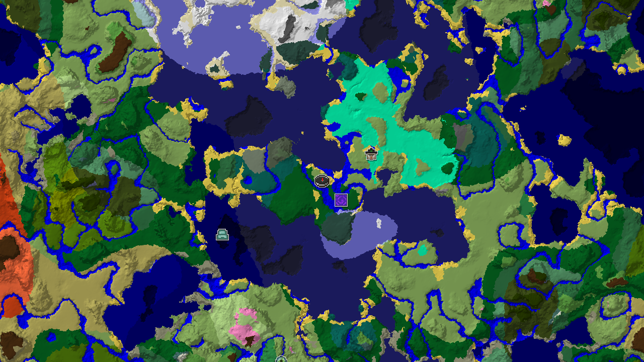 Ocean Monument, Witch Hut, and Ruined Portal Near Spawn
