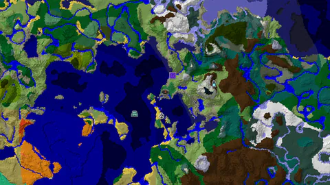 Flower Forest Spawn with Nearby Coastal Structures