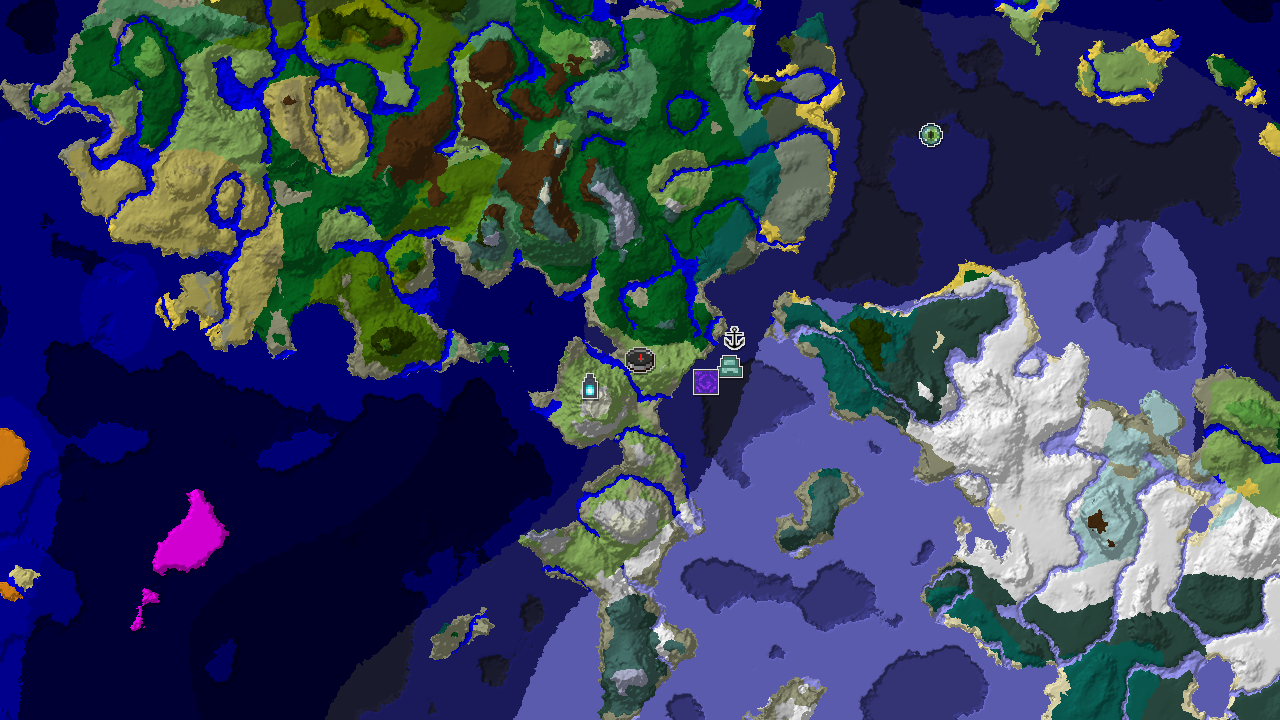 Spawn Near Ancient City, Snowy Peaks, and Coastal Variety