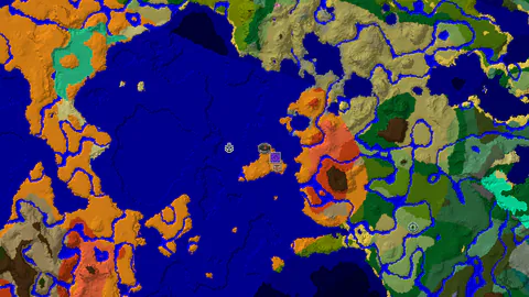 Desert Spawn with Waterside Village and Badlands