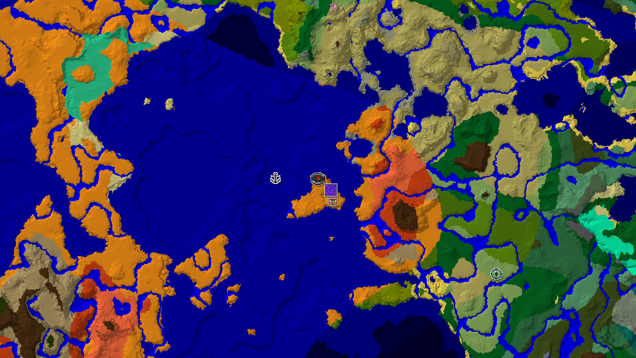 Desert Spawn with Waterside Village and Badlands