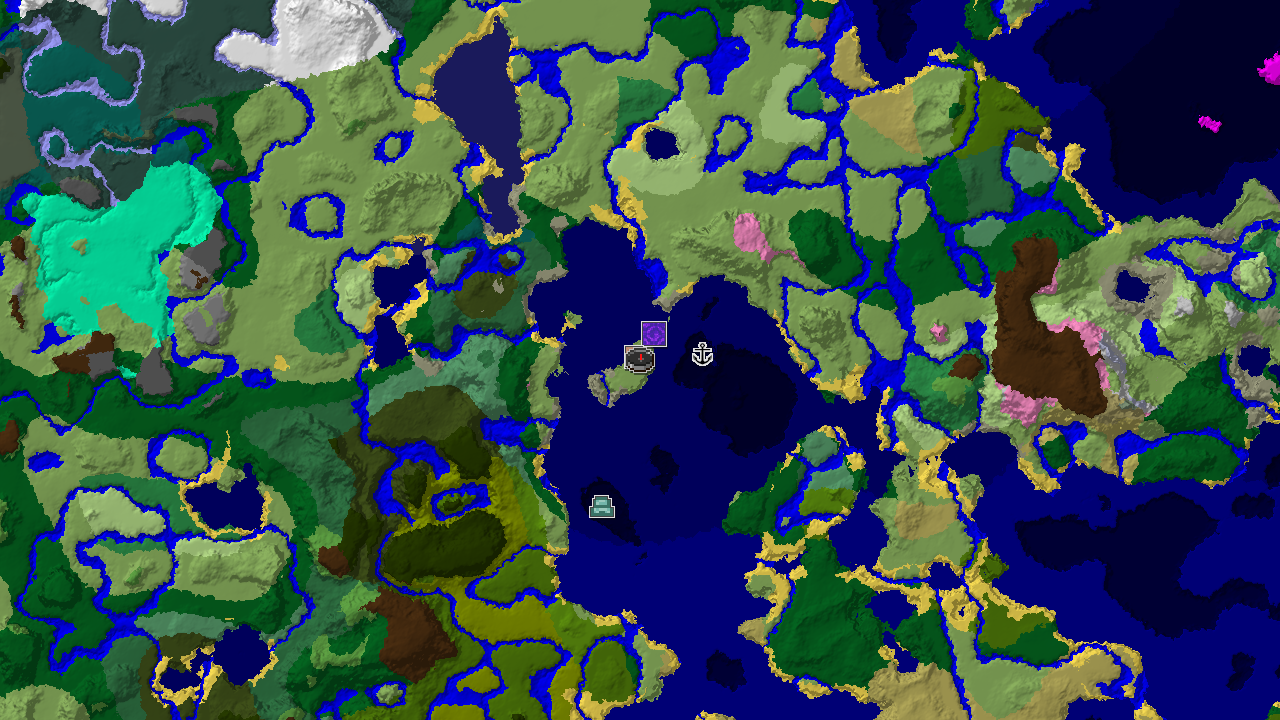 Waterside Village Spawn with Nearby Ruined Portal