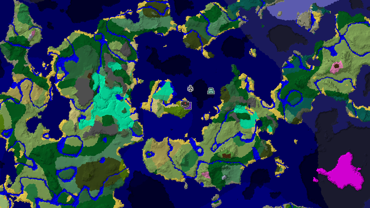 A 2D biome map centered on the bamboo jungle spawn, showing nearby ocean, beach, and plain biomes, with markers for a ruined portal, shipwreck, and ocean monument.