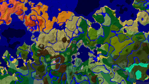 Riverside Village and Expansive Savannas Near Spawn