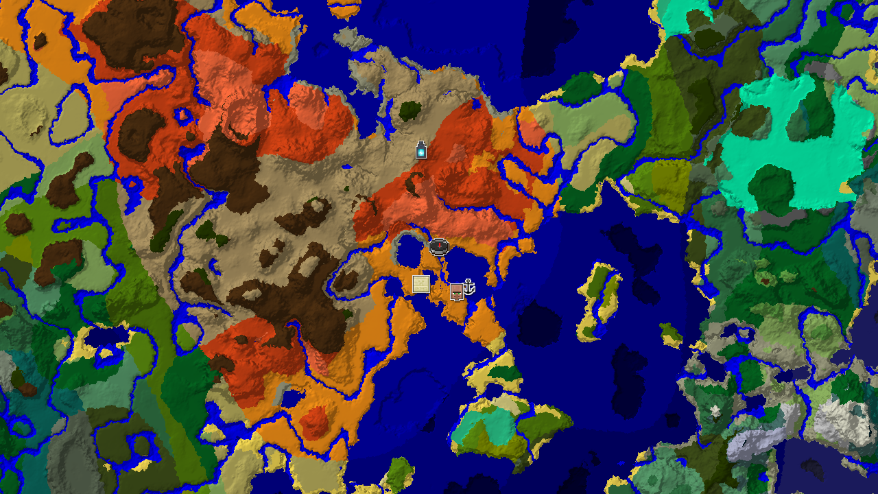 Desert Spawn with Nearby Ancient City and Badlands