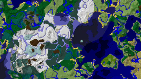 Frozen Frontier with a Nearby Ocean Monument