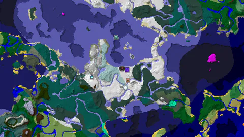 Frozen Ocean and Ice Spikes Near an Ancient City