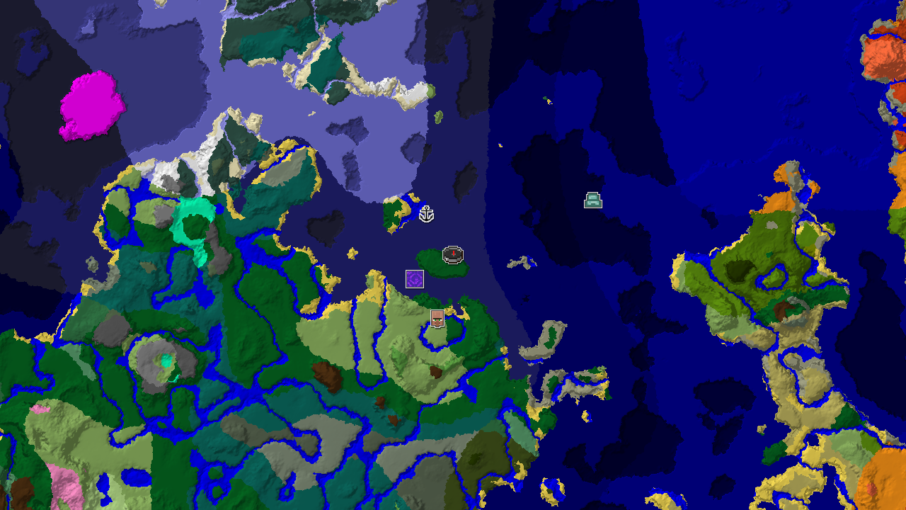 Ocean Monument Near Spawn in a Varied Coastal World