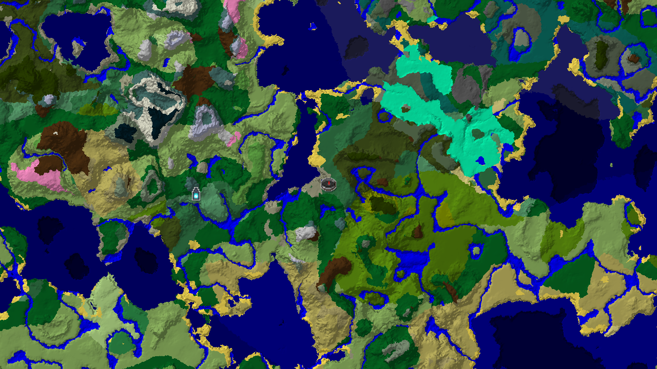 A 2D biome map centered on spawn, showing a nearby Ancient City and a mix of jungle, forest, and ocean biomes.