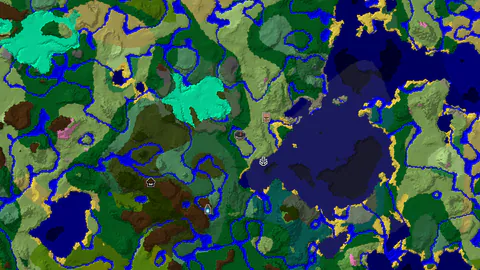 Ancient City Near Spawn in a Diverse Forested Landscape