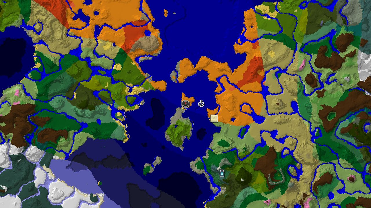 Desert Spawn with Nearby Ancient City and Pyramids
