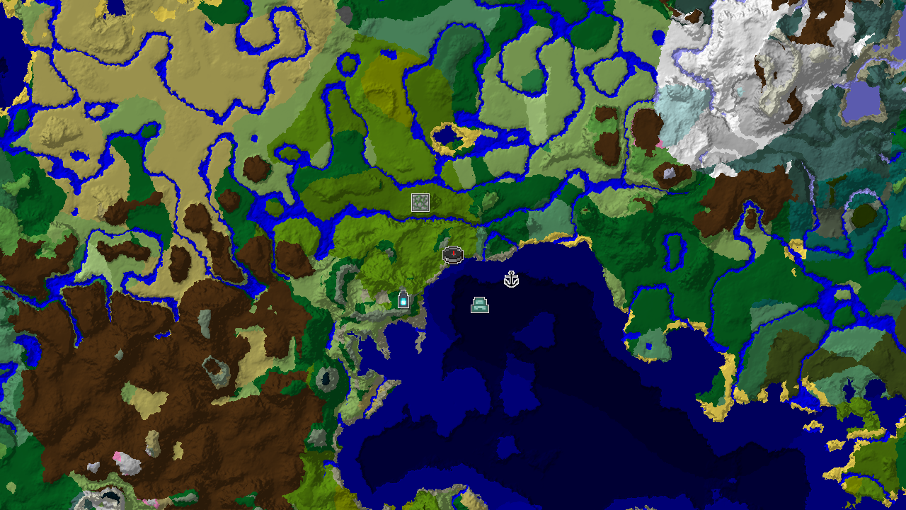 A 2D biome map centered on spawn, showing Sparse Jungle, Lukewarm Ocean, and Forest biomes, with markers for a nearby Ancient City and Jungle Temple.