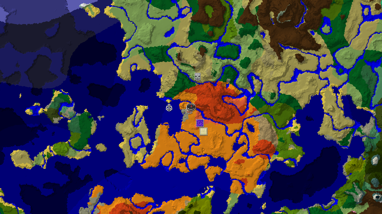 Desert Spawn with Nearby Eroded Badlands and Village