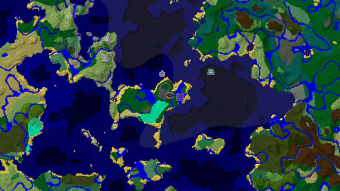 Ocean Monument Near Spawn in a Varied Ocean World