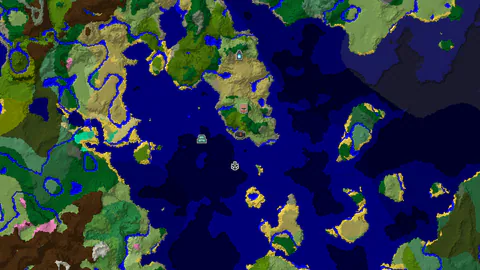 Jungle Coastline with Nearby Ancient City