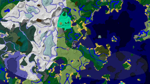 Forest Island with Villages and Ice Spikes