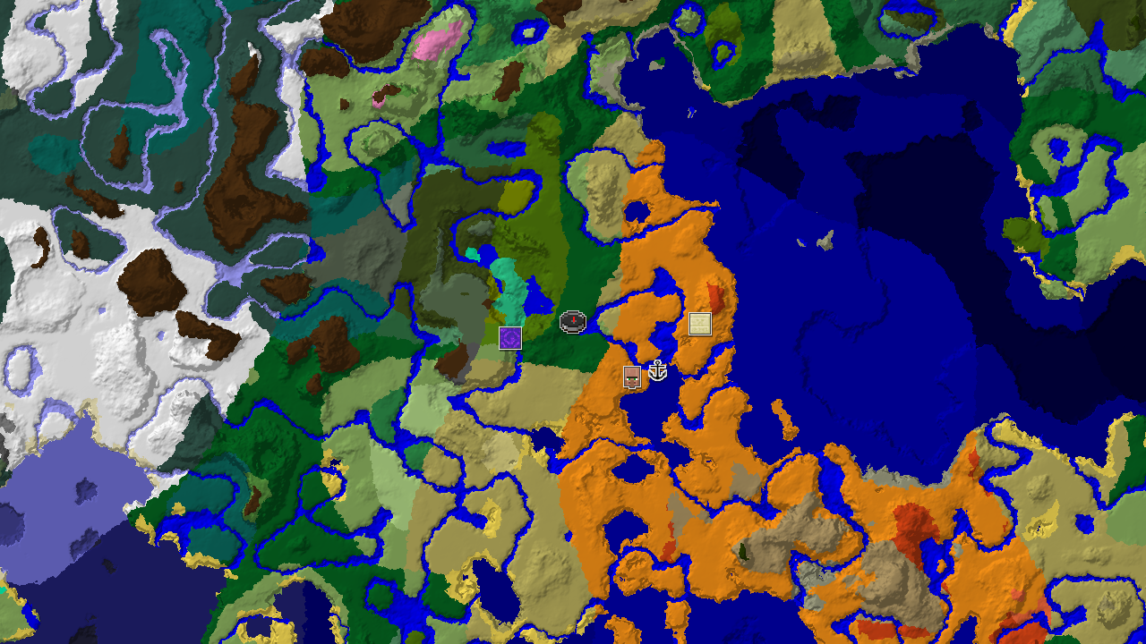 Desert Pyramid Near Spawn with Diverse Biomes