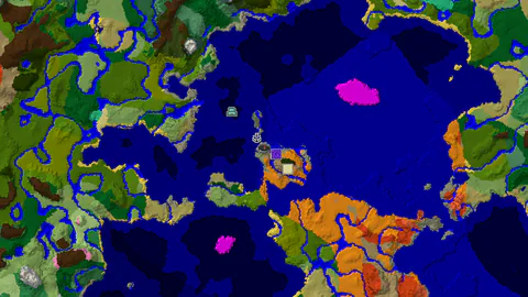 Jungle Spawn with Nearby Desert Pyramid and Ocean Monument
