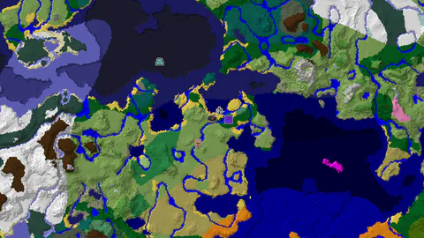 Ocean Monument Near Spawn in a Varied Landscape