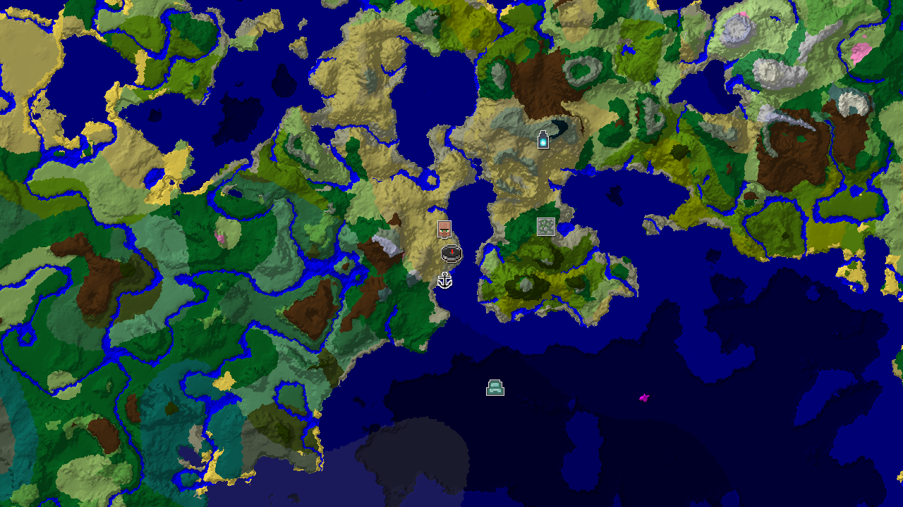 A 2D biome map centered on the spawn in a savanna, showing nearby structures including a village, shipwreck, jungle temple, and an ancient city marker to the south.