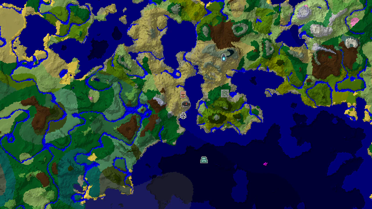 A 2D biome map centered on the spawn in a savanna, showing nearby structures including a village, shipwreck, jungle temple, and an ancient city marker to the south.