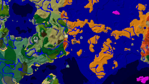 Desert and Warm Ocean Paradise with Close Structures