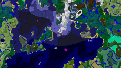 Spawn at Snowy Plains with a Village and Ruined Portal