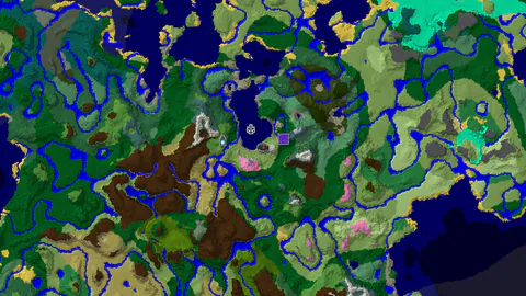 Ancient City Near Spawn in a Varied Landscape