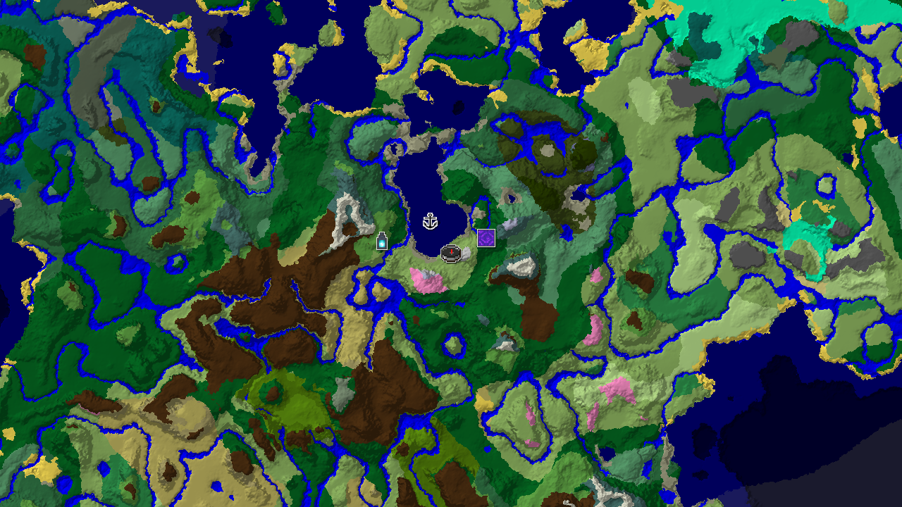 Ancient City Near Spawn in a Varied Landscape