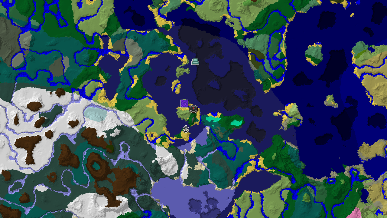 Ocean Monument Near Spawn in a Cold, Forested World