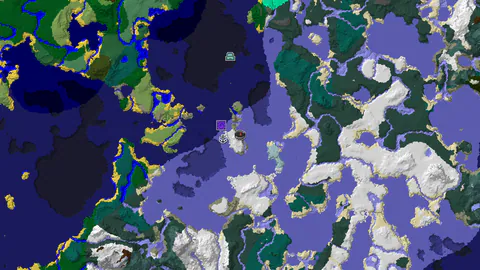 Frozen Ocean Spawn with Nearby Monuments and Portals