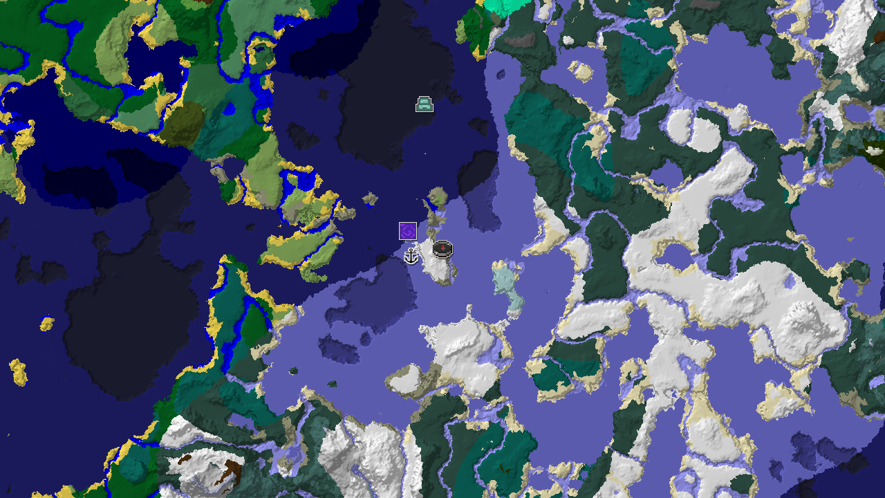 Frozen Ocean Spawn with Nearby Monuments and Portals
