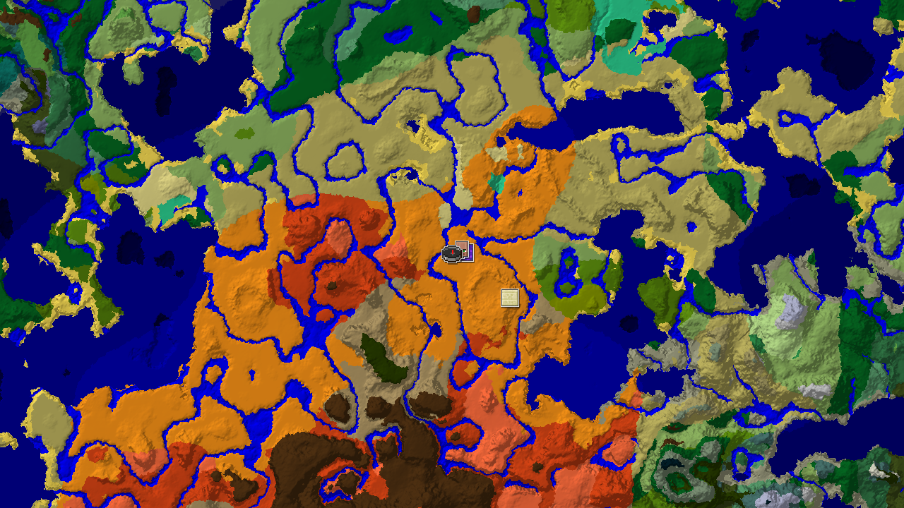 Waterside Village, Badlands, and Desert Biomes Near Spawn