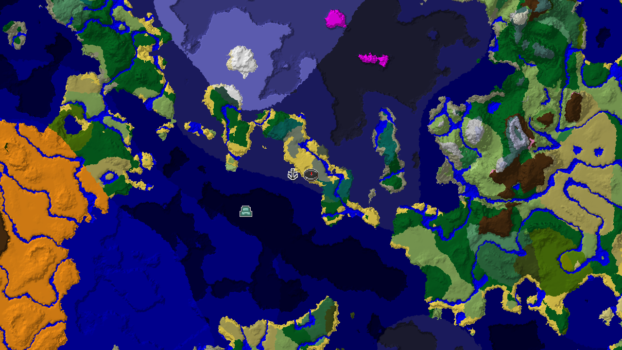 Spawn in Old Growth Spruce Taiga with nearby monuments