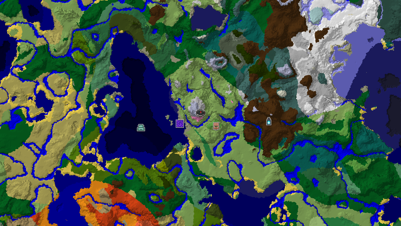 Cherry Grove Amidst Snowy Peaks and Plains Near Spawn