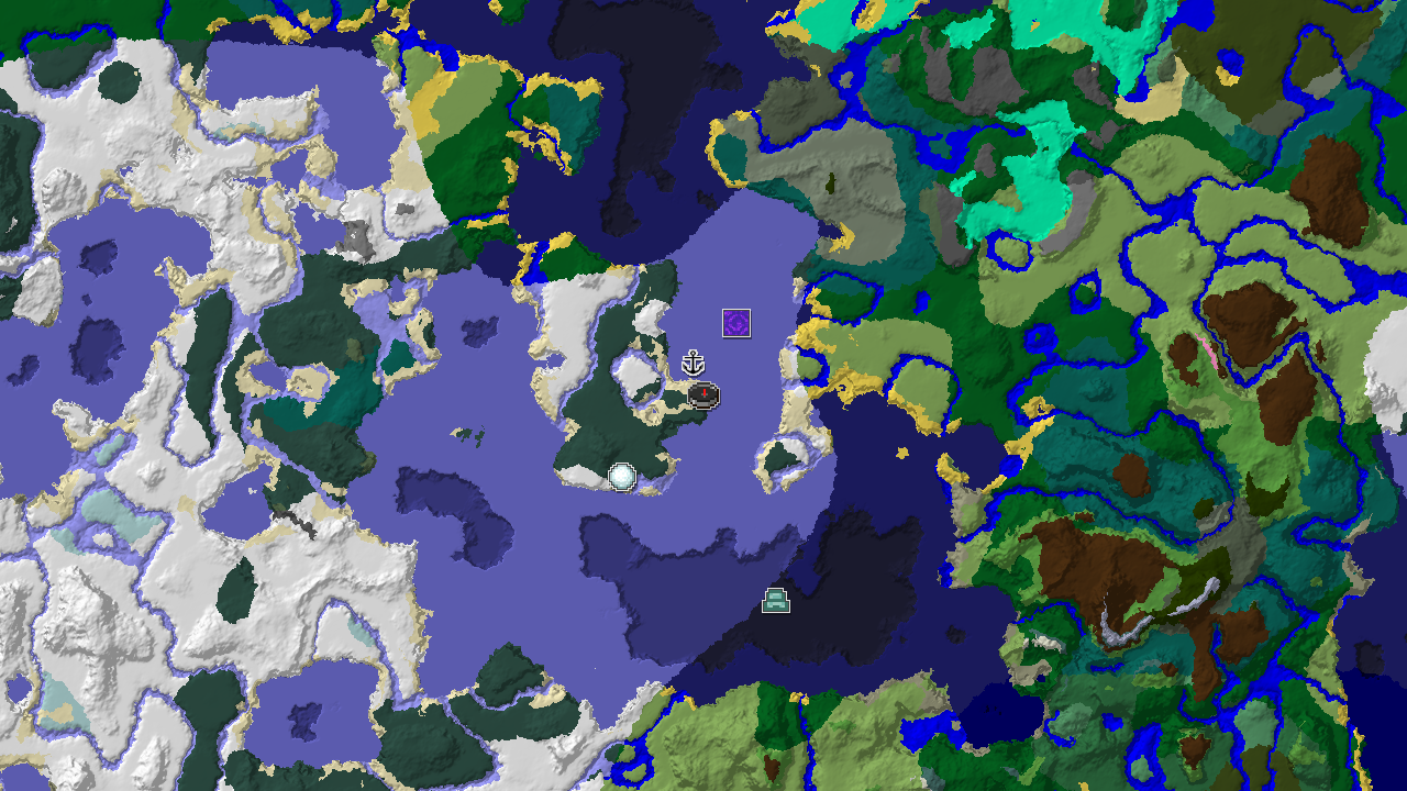 Frozen Ocean Start with Nearby Monument and Igloo