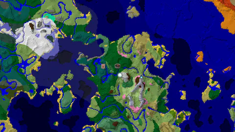 Forest Spawn with Nearby Igloo and Distant Ancient City