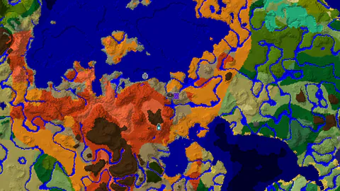 Wooded Badlands Spawn with Nearby Desert and Warm Ocean