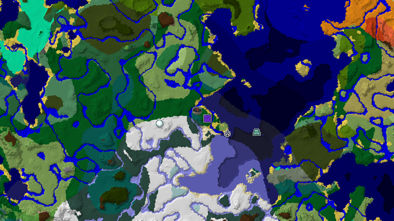 Ocean Monument Near Spawn in a Mixed Winter Wonderland