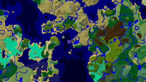 Ancient City near Spawn with Lush Jungle Coast