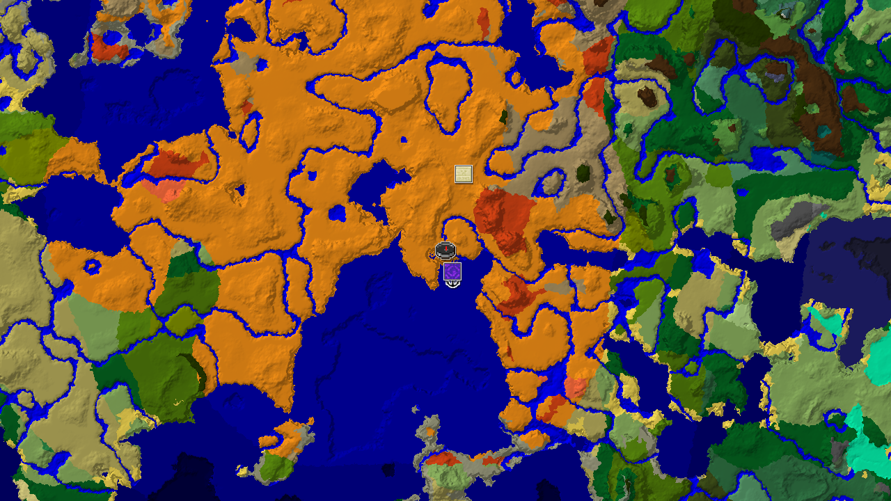 Desert Spawn with Nearby Warm Ocean and Badlands