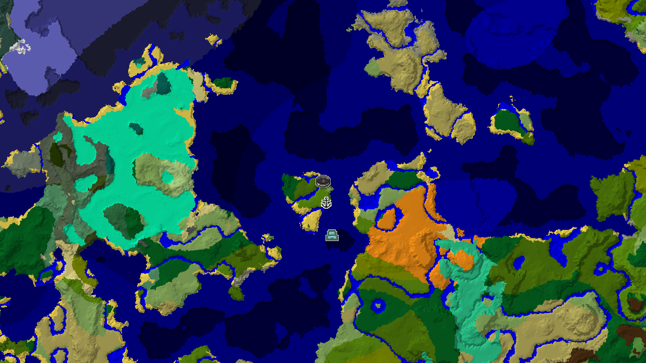 Ocean Monument and Jungle Islands Near a Coastal Spawn