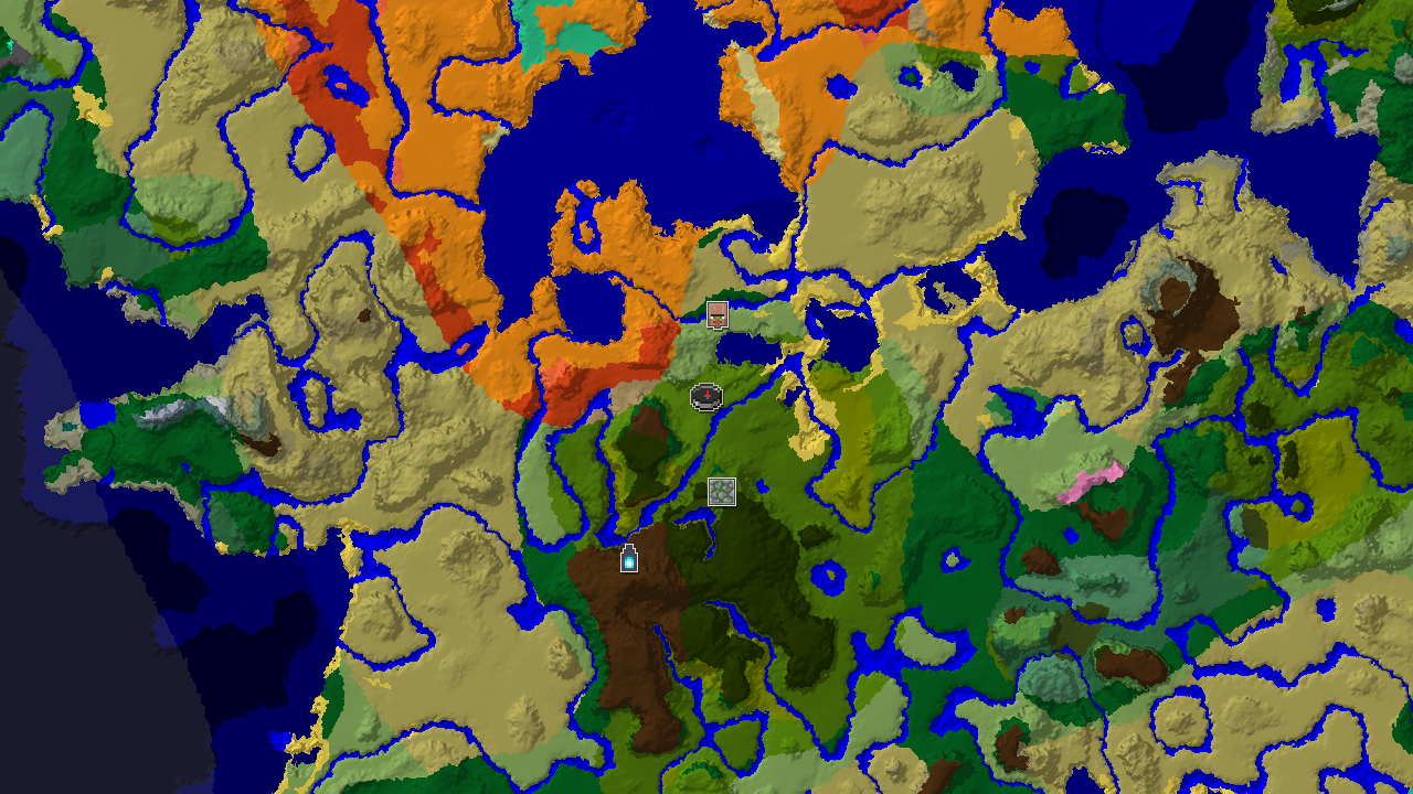A 2D biome map showing a Sparse Jungle spawn point, with markers for a Village, Jungle Temple, and an Ancient City.