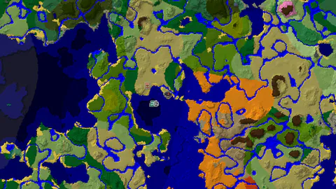 Ocean Monument, Jungle, and Badlands Near Savanna Spawn