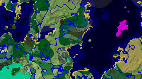 Woodland Mansion and Village Near a Diverse Spawn