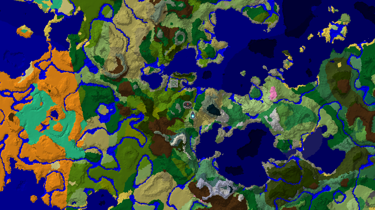 A 2D biome map centered on spawn, showing Sparse Jungle, Forest, Ocean, and Savanna, with markers for spawn and an Ancient City.