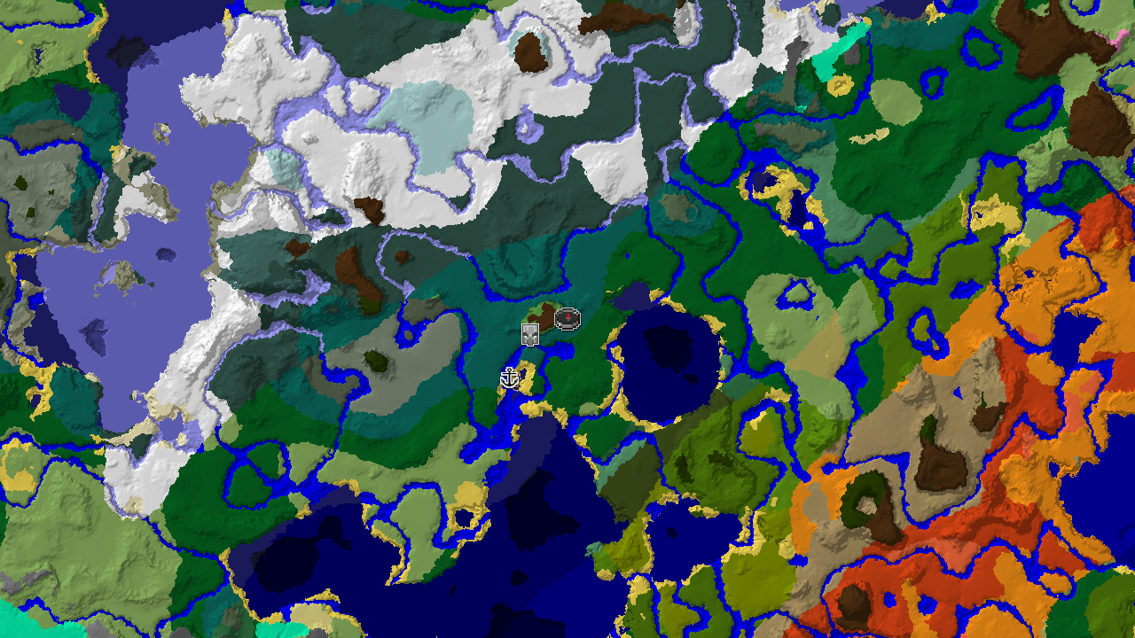 Five Biomes Near Spawn in a Taiga World